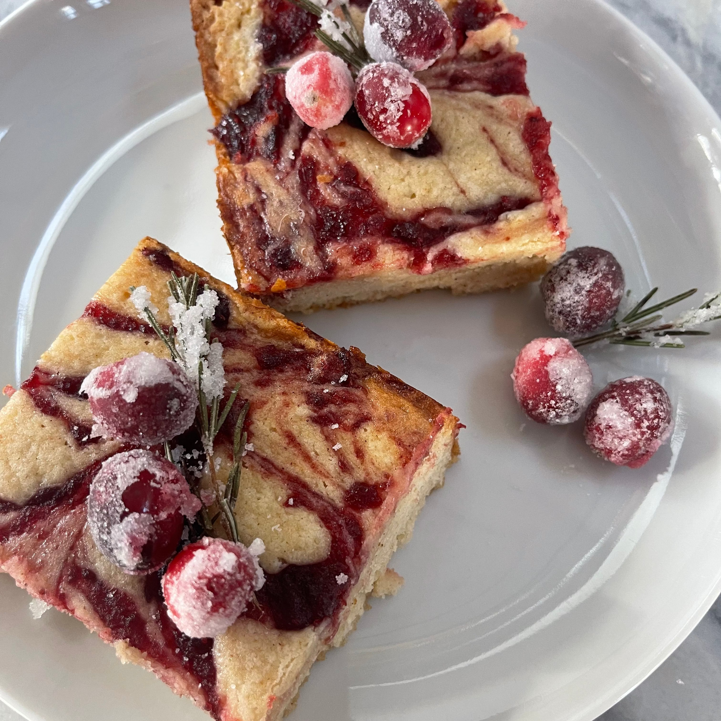 Egg Nog Cranberry Snack Cake