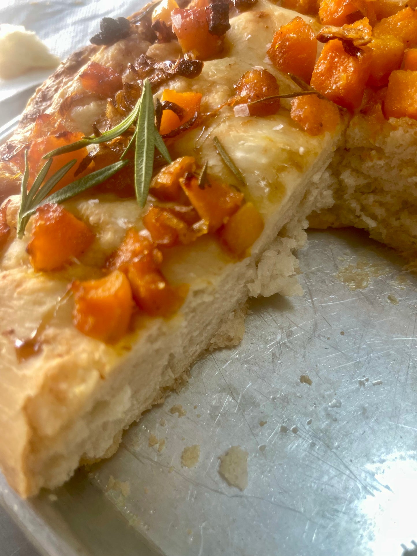 Butternut Squash Caramelized Shallot + Hot Honey Focaccia