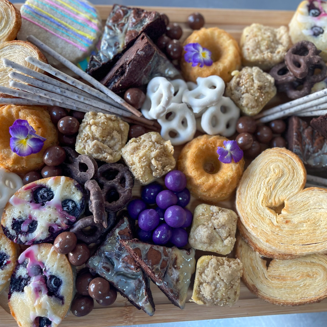 Baker's Choice Dessert Board with assorted fresh baked treats and confections for 10-25 people