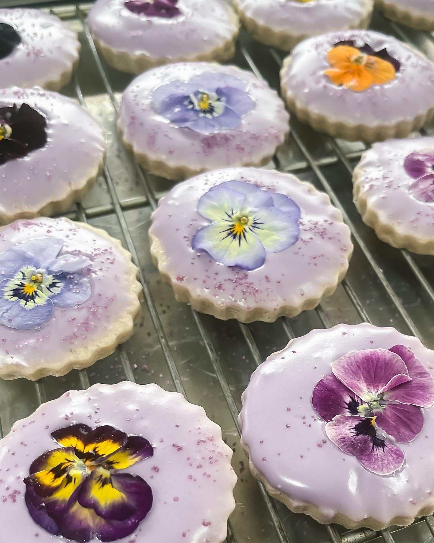 Mother’s Day Treat Box with assorted cupcakes, cookies, brownies, and edible flowers for local pickup