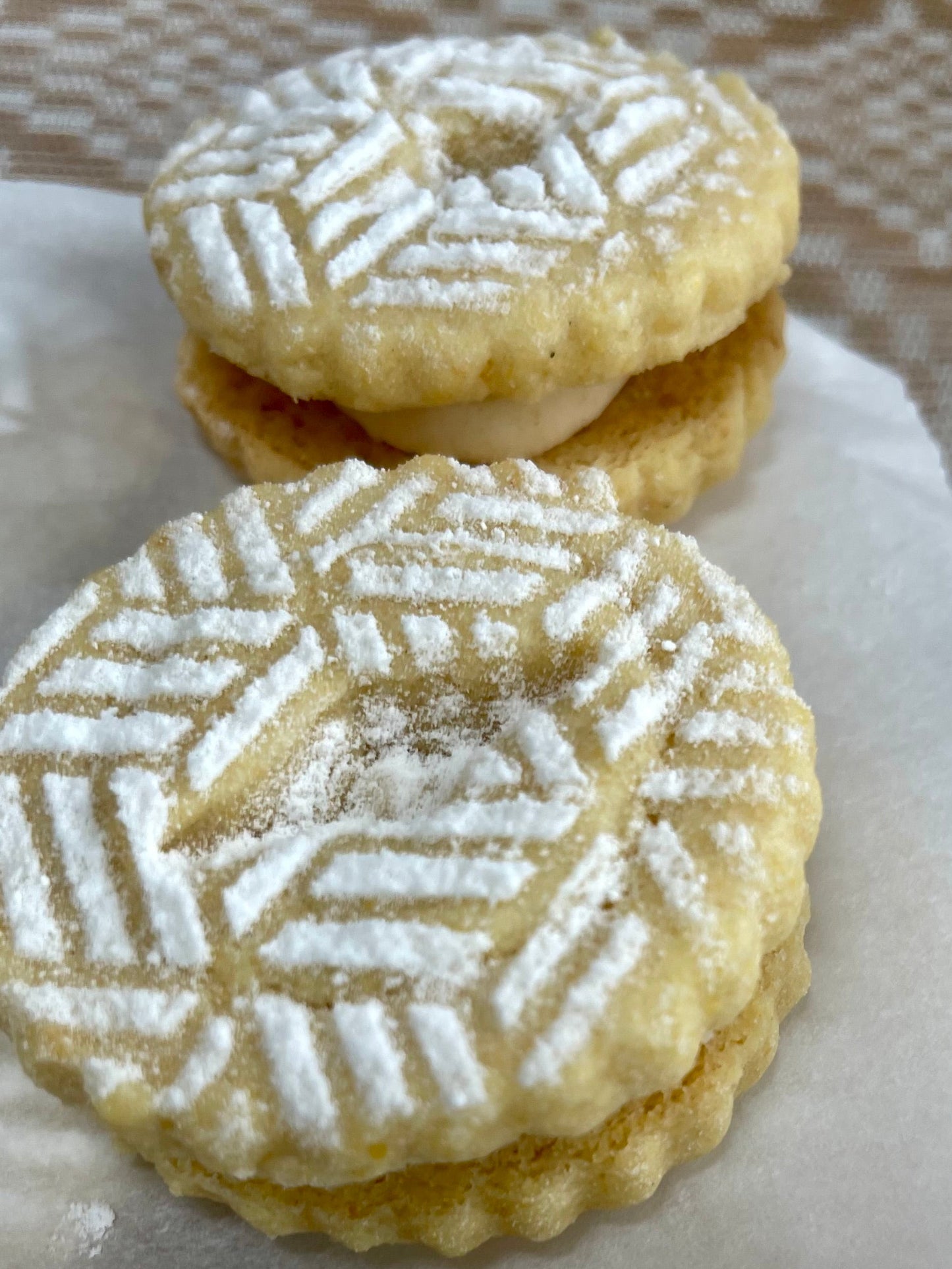 Corn Linzer with Brown Butter Honey Filling