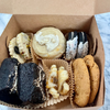 Penn Wynne Presbyterian holiday fundraiser cookie box with assorted shortbread, brownies, dreamwich, gingersnap, and rugelach cookies