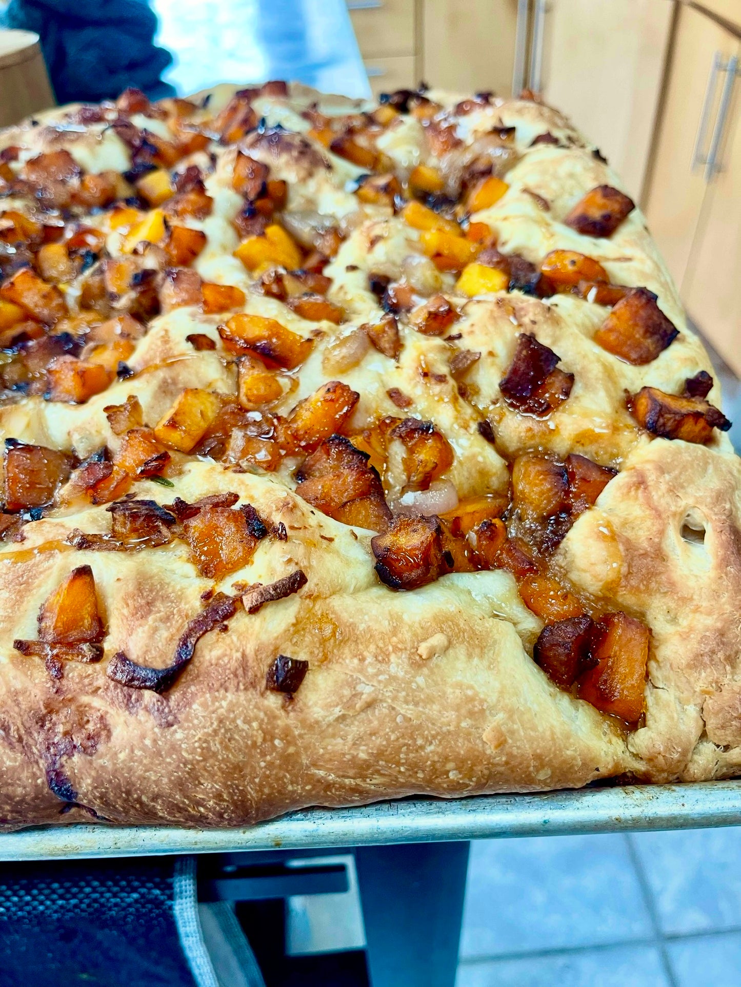 Butternut Squash Caramelized Shallot + Hot Honey Focaccia
