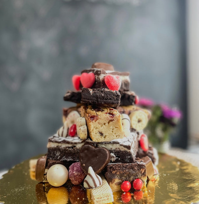 Valentine’s Day Brownie Tower