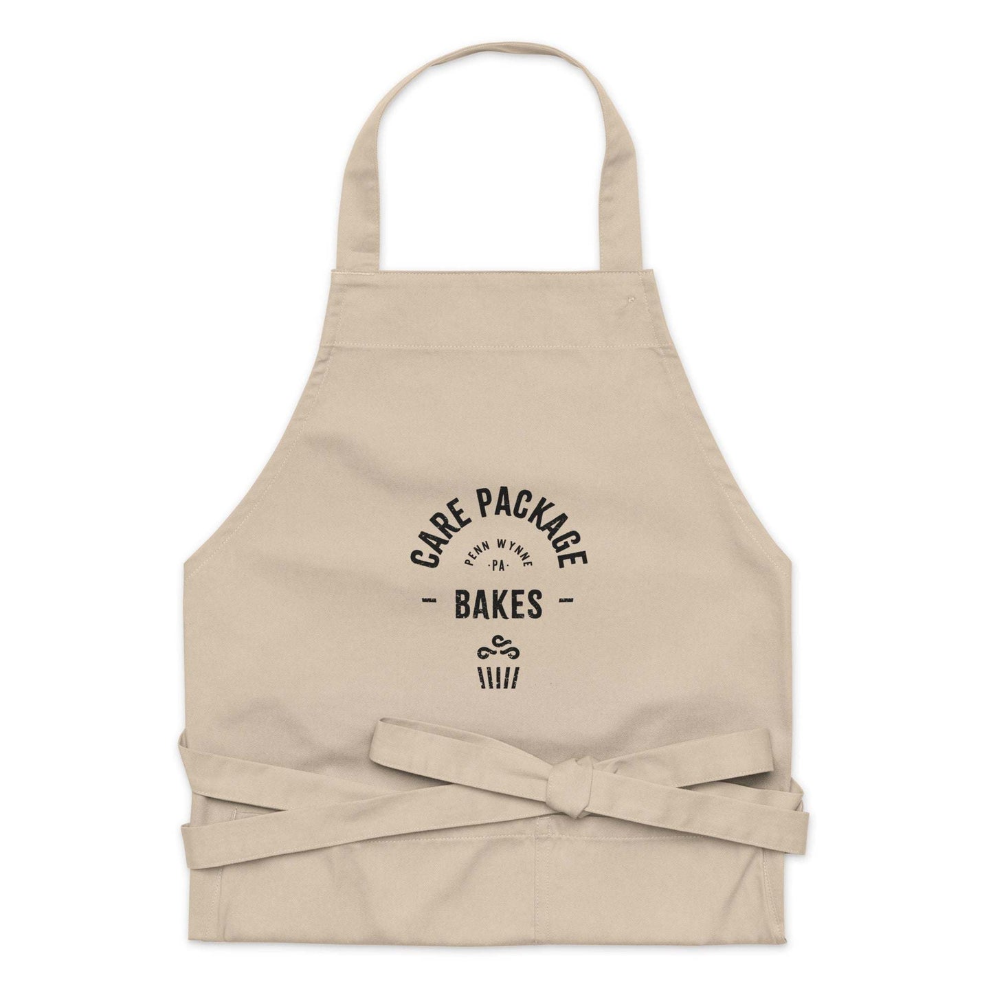 CPB Organic Cotton Apron with adjustable straps and large front pockets, made of 100% organic cotton